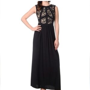 Morgan & Co. Night Out Elegant Black Lace Maxi Dress